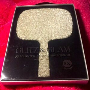New Glitz and Glam 5X Magnification Rhinestone Mirror